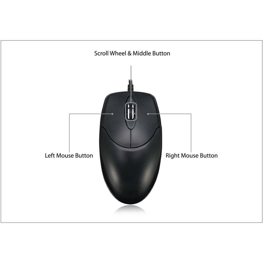 Adesso 3 Button Desktop Optical Scroll Mouse (PS/2)