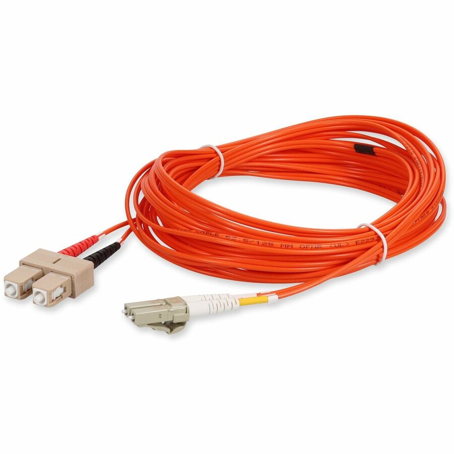 AddOn 10m LC (Male) to SC (Male) Orange OM1 Duplex Fiber OFNR (Riser-Rated) Patch Cable