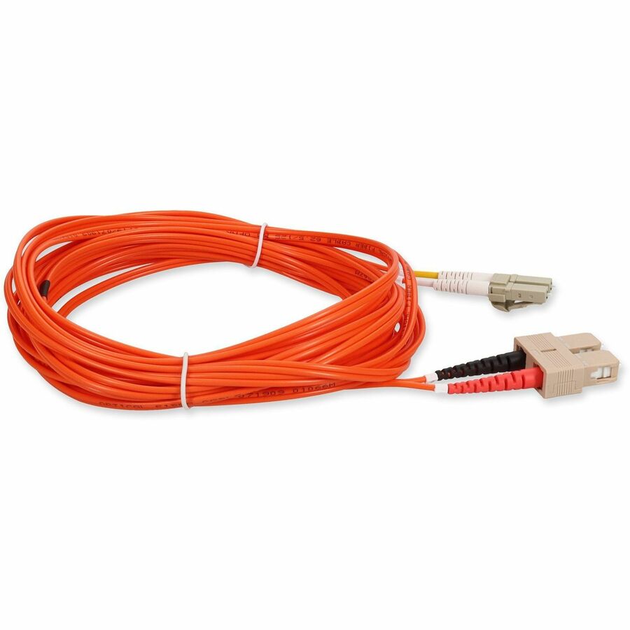 AddOn 10m LC (Male) to SC (Male) Orange OM1 Duplex Fiber OFNR (Riser-Rated) Patch Cable