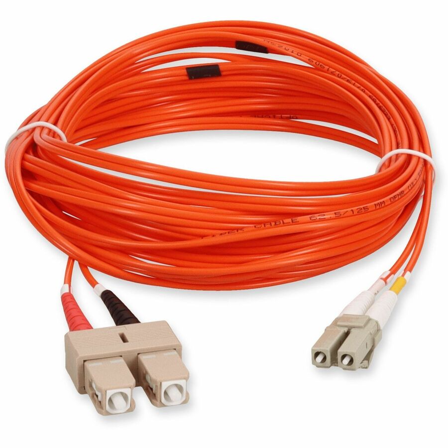 AddOn 10m LC (Male) to SC (Male) Orange OM1 Duplex Fiber OFNR (Riser-Rated) Patch Cable