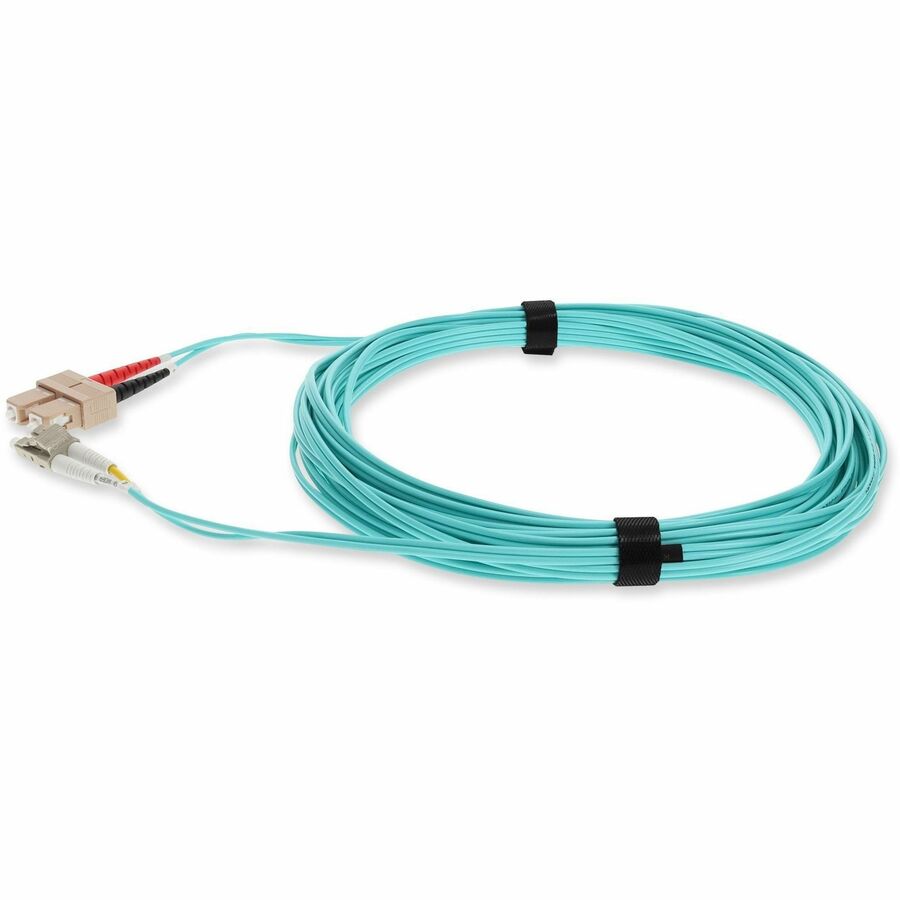 AddOn 1m LC (Male) to SC (Male) Aqua OM3 Duplex Fiber OFNR (Riser-Rated) Patch Cable