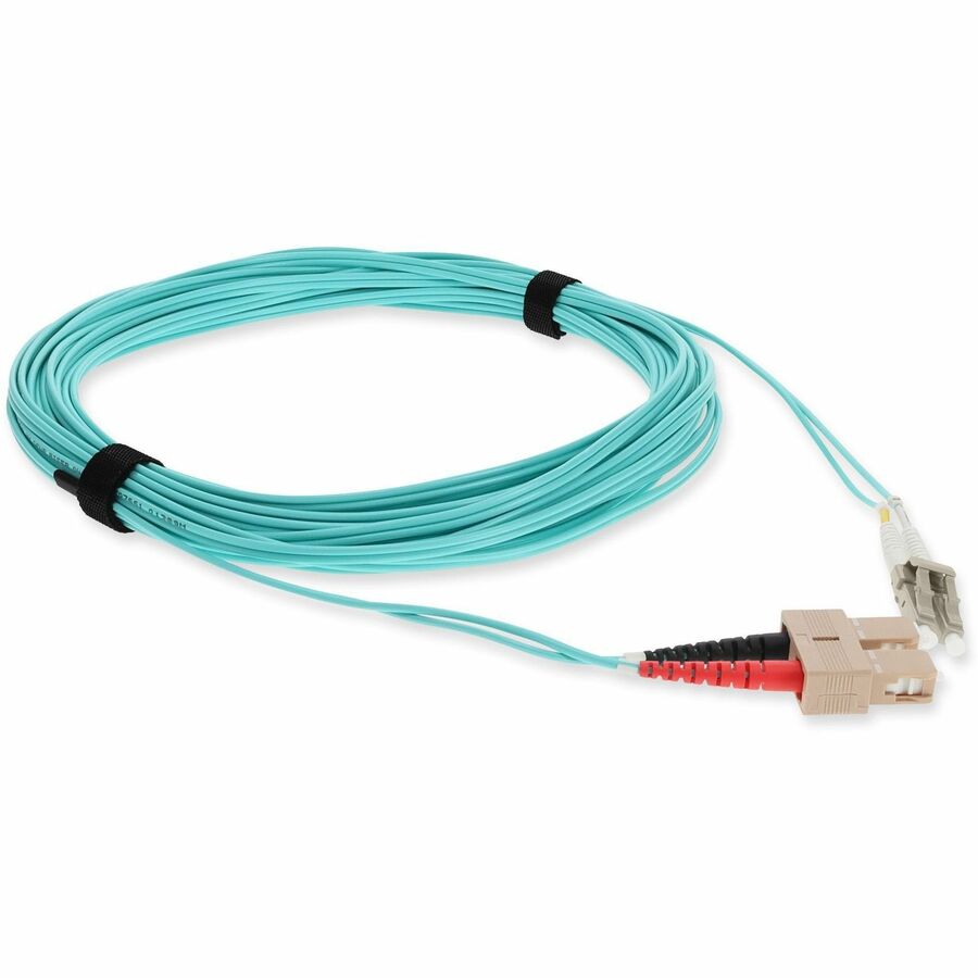 AddOn 1m LC (Male) to SC (Male) Aqua OM3 Duplex Fiber OFNR (Riser-Rated) Patch Cable