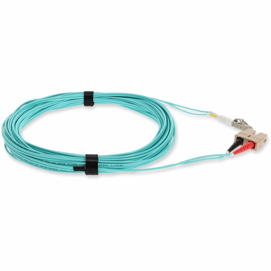 AddOn 1m LC (Male) to SC (Male) Aqua OM3 Duplex Fiber OFNR (Riser-Rated) Patch Cable