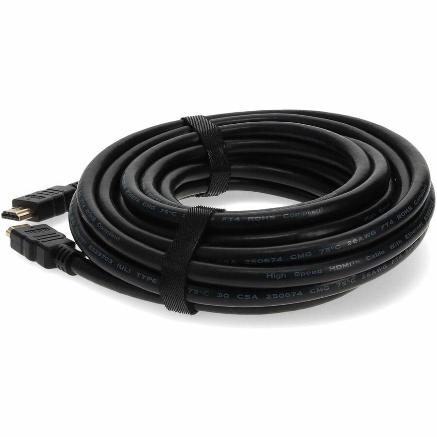 20ft HDMI 1.4 Male to HDMI 1.4 Male Black Cable Which Supports Ethernet Channel For Resolution Up to 4096x2160 (DCI 4K)