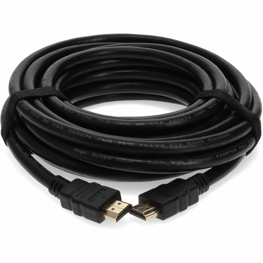 20ft HDMI 1.4 Male to HDMI 1.4 Male Black Cable Which Supports Ethernet Channel For Resolution Up to 4096x2160 (DCI 4K)