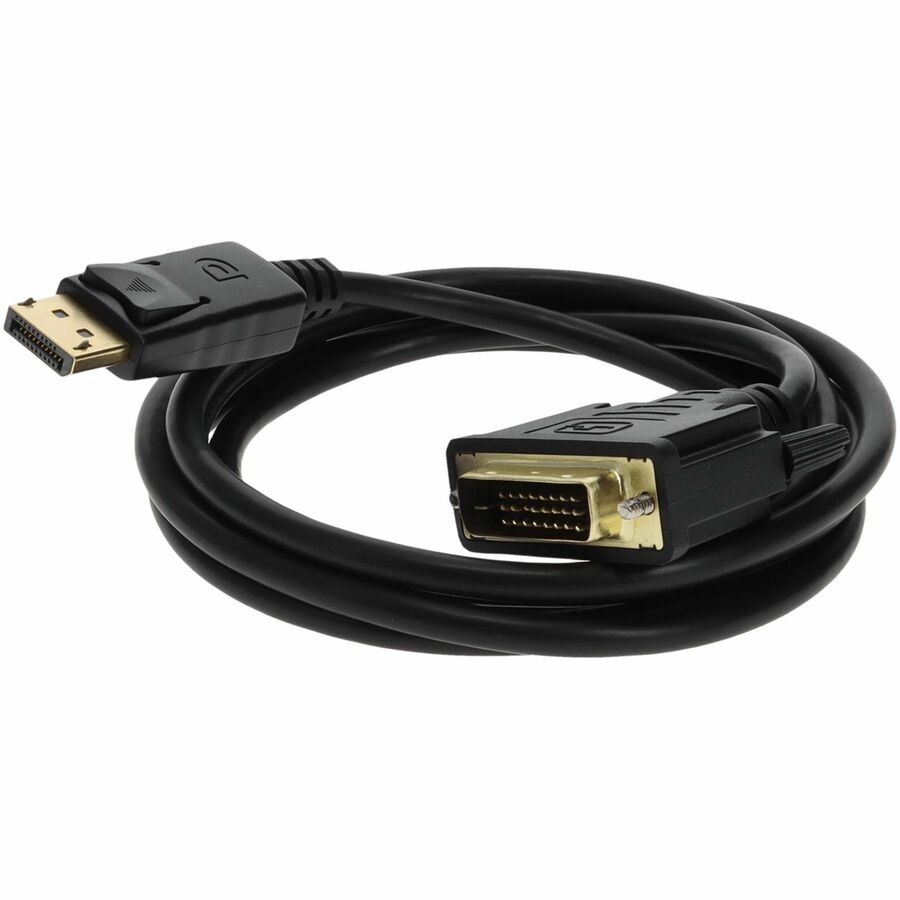 6ft DisplayPort 1.2 Male to DVI-D Dual Link (24+1 pin) Male Black Cable For Resolution Up to 2560x1600 (WQXGA)