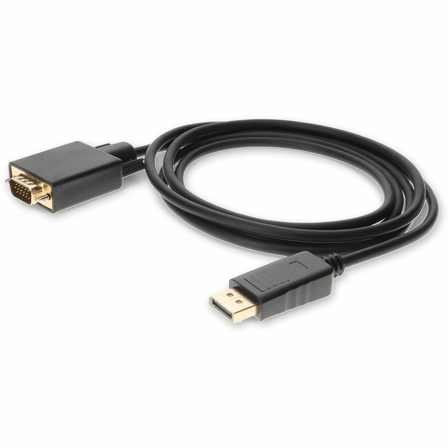 6ft DisplayPort 1.2 Male to VGA Male Black Cable For Resolution Up to 1920x1200 (WUXGA)