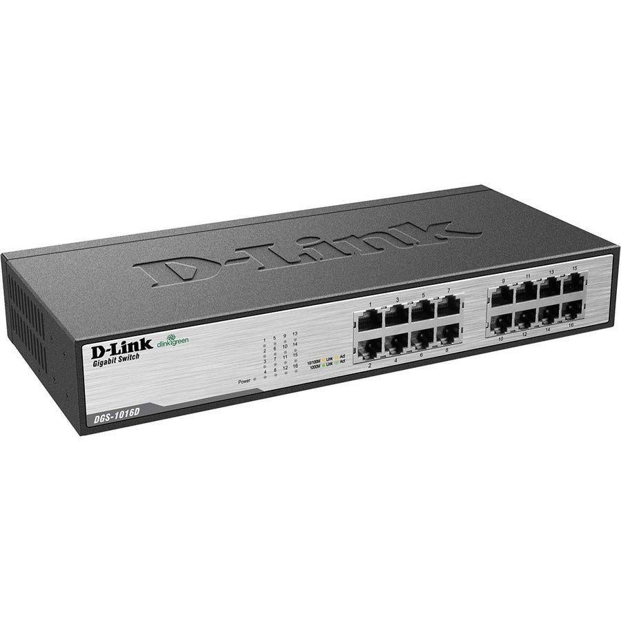 D-Link DGS-1016D 16-Port Gigabit Unmanaged Metal Desktop or Rackmount Switch