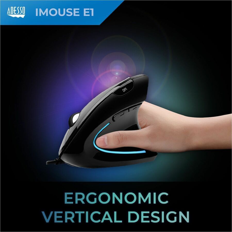 Adesso iMouse E1 Vertical Ergonomic Illuminated Mouse