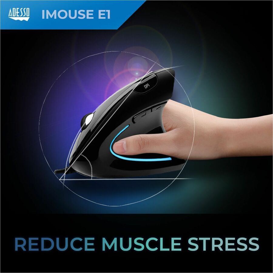 Adesso iMouse E1 Vertical Ergonomic Illuminated Mouse