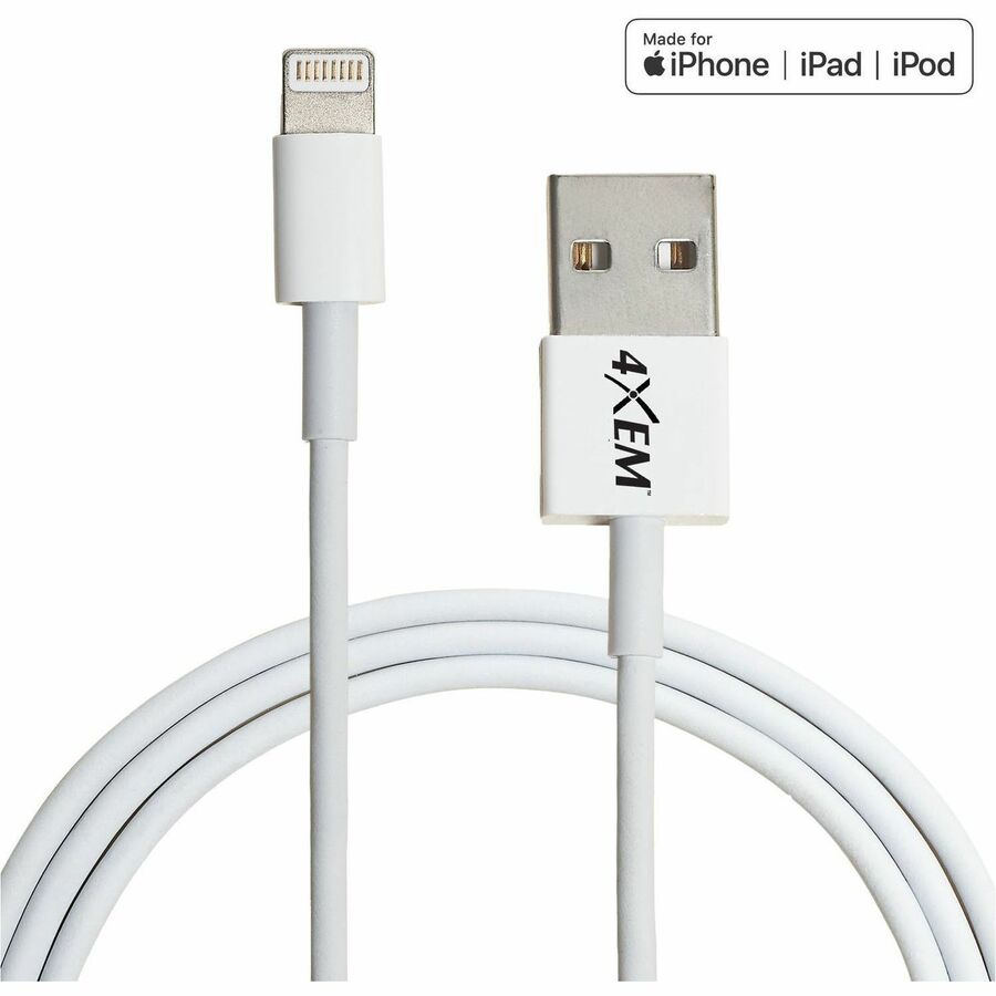 4XEM iPhone/iPod Charging Kit - Apple Charger and 3ft Lightning 8 Pin Cable - MFi Certified