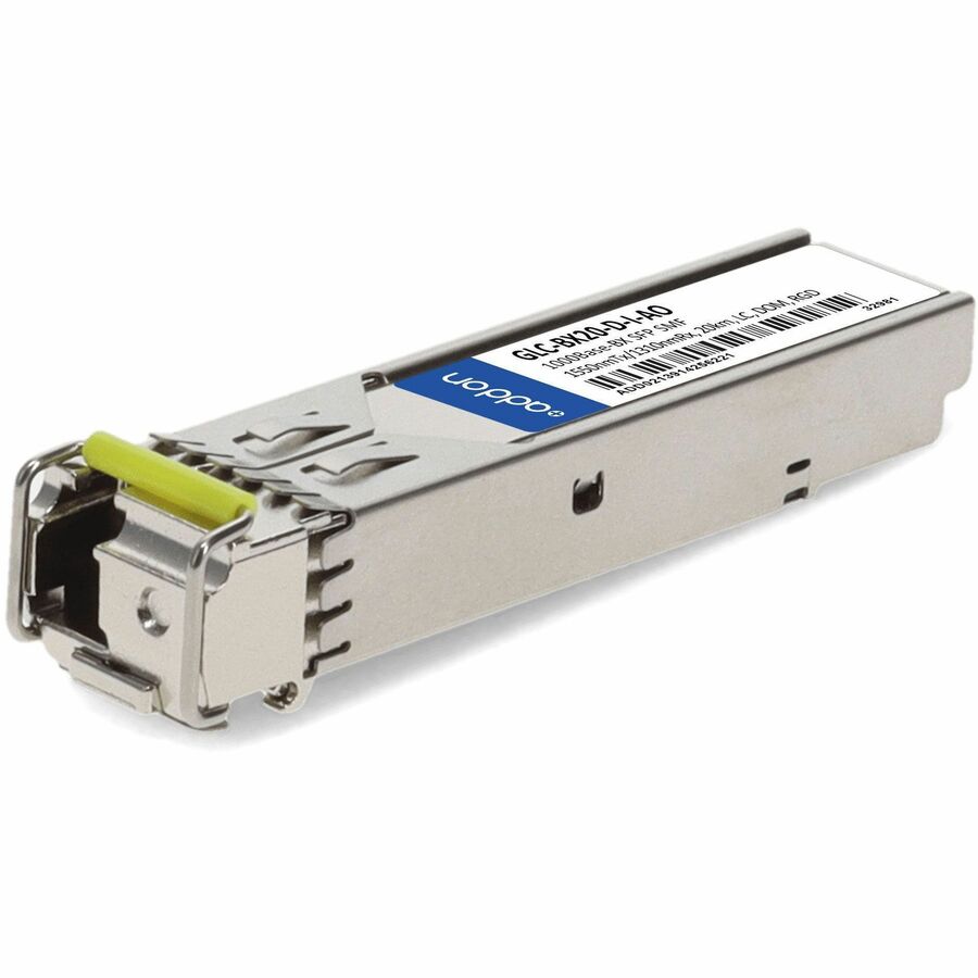 AddOn Cisco GLC-BX20-D-I Compatible TAA Compliant 1000Base-BX SFP Transceiver (SMF, 1550nmTx/1310nmRx, 20km, LC, DOM)