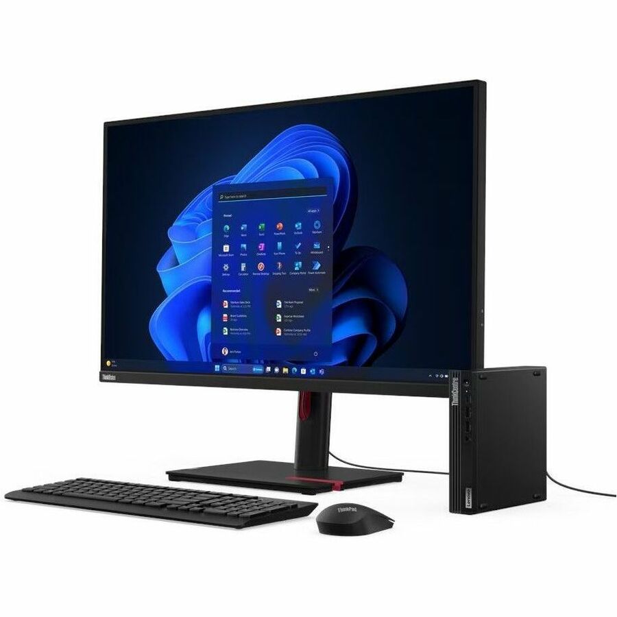 Lenovo ThinkCentre M70q Gen 5 12TD001UUS Desktop Computer - Intel Core i5 14th Gen i5-14400T - 16 GB - 256 GB SSD - Tiny - Black