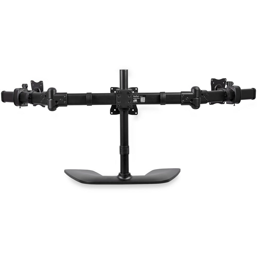 StarTech.com Triple Monitor Stand, Crossbar, Steel & Aluminum, For VESA Mount Monitors up to 27