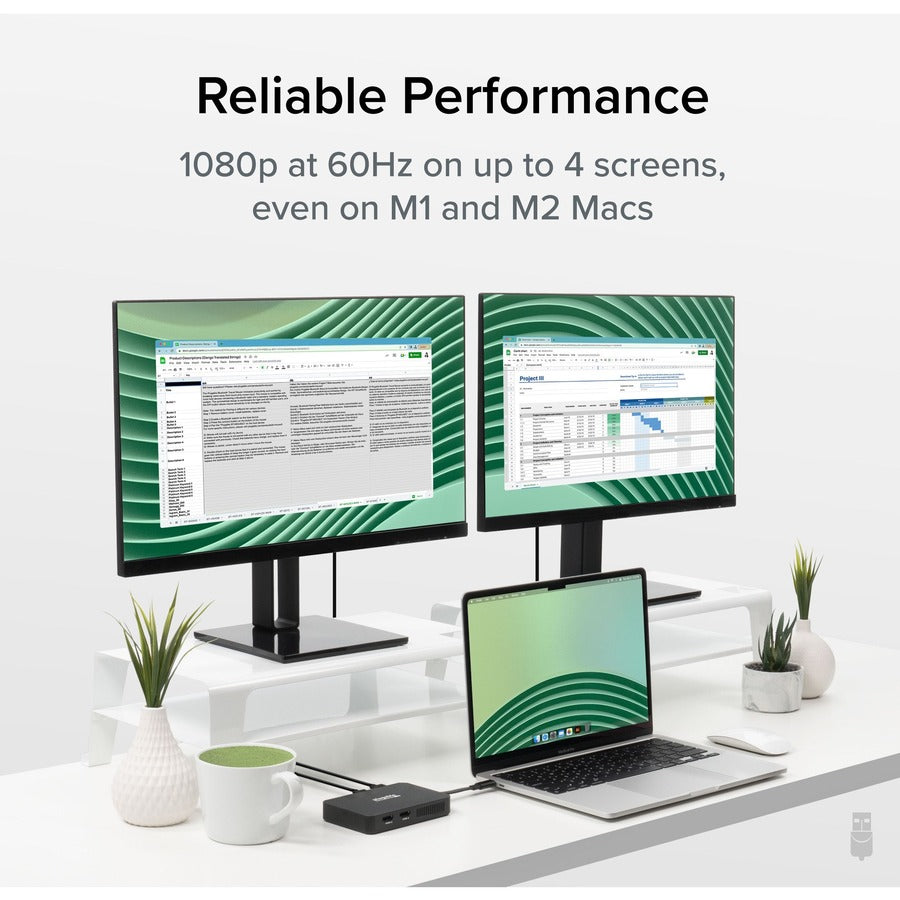 Plugable USB 3.0 or USB C to HDMI Adapter Extends to 4x Monitors, Compatible with Windows and Mac