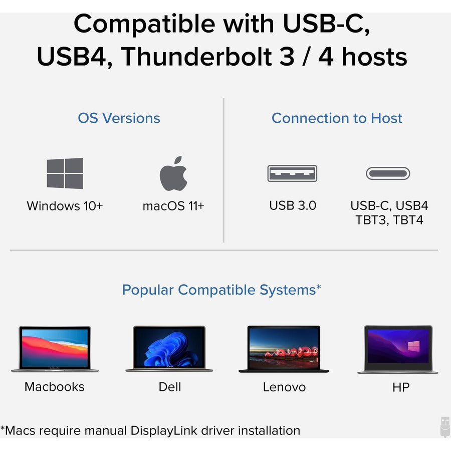 Plugable USB 3.0 or USB C to HDMI Adapter Extends to 4x Monitors, Compatible with Windows and Mac