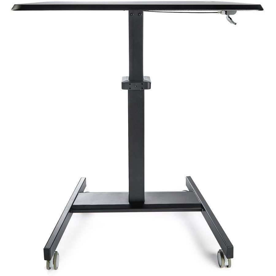 StarTech.com Mobile Standing Desk - Portable Sit-Stand Ergonomic Height Adjustable Cart on Wheels - Rolling Computer/Laptop Workstation