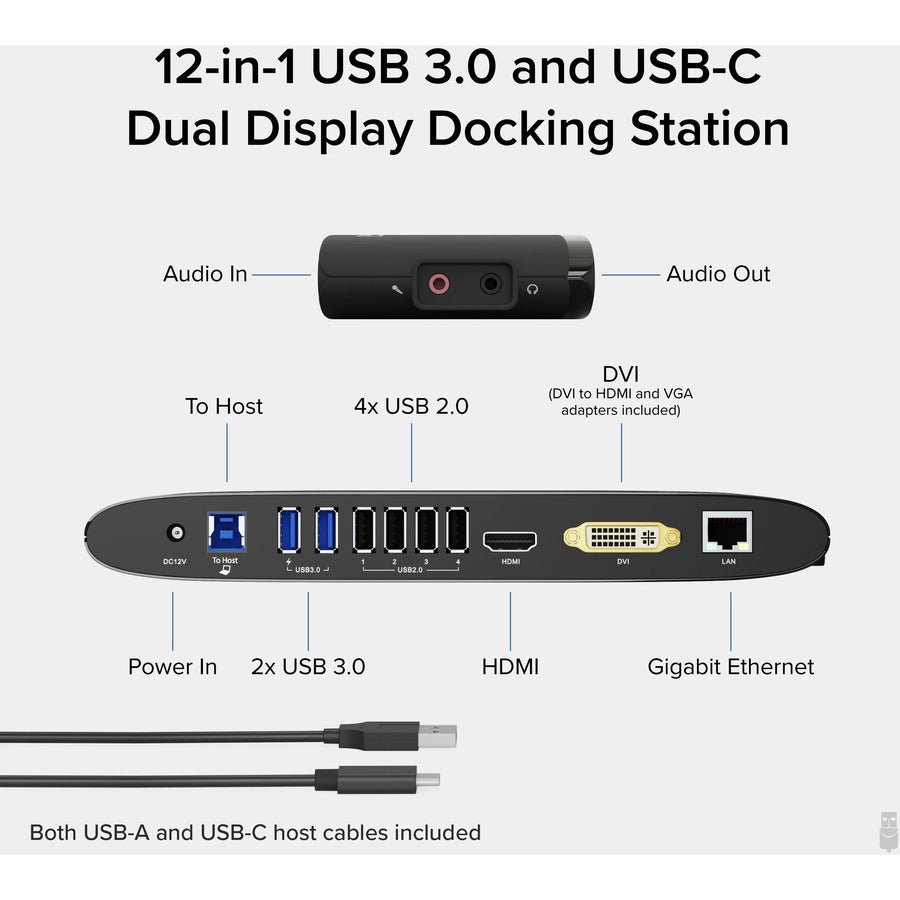 Plugable USB 3.0 Universal Laptop Docking Station for Windows and Mac