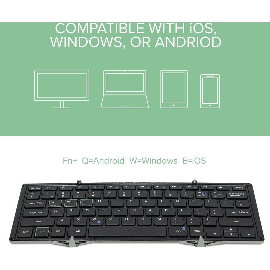 Plugable Foldable Bluetooth Keyboard Compatible with iPad, iPhones, Android, and Windows