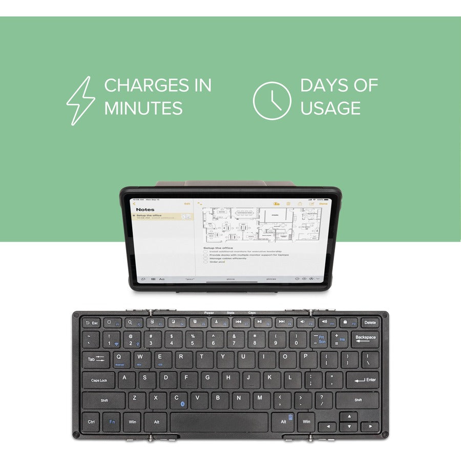 Plugable Foldable Bluetooth Keyboard Compatible with iPad, iPhones, Android, and Windows