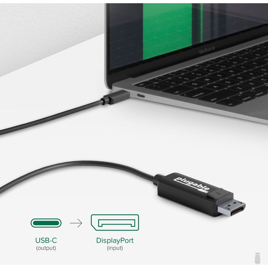 Plugable USB C to DisplayPort Adapter - 6ft (1.8m) Adapter Cable