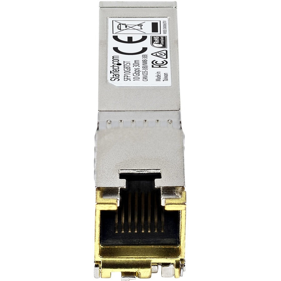 StarTech.com MSA Uncoded SFP+ Module - 10GBASE-T - 10GE Gigabit Ethernet SFP+ SFP to RJ45 Cat6/Cat5e Transceiver Module - 30m