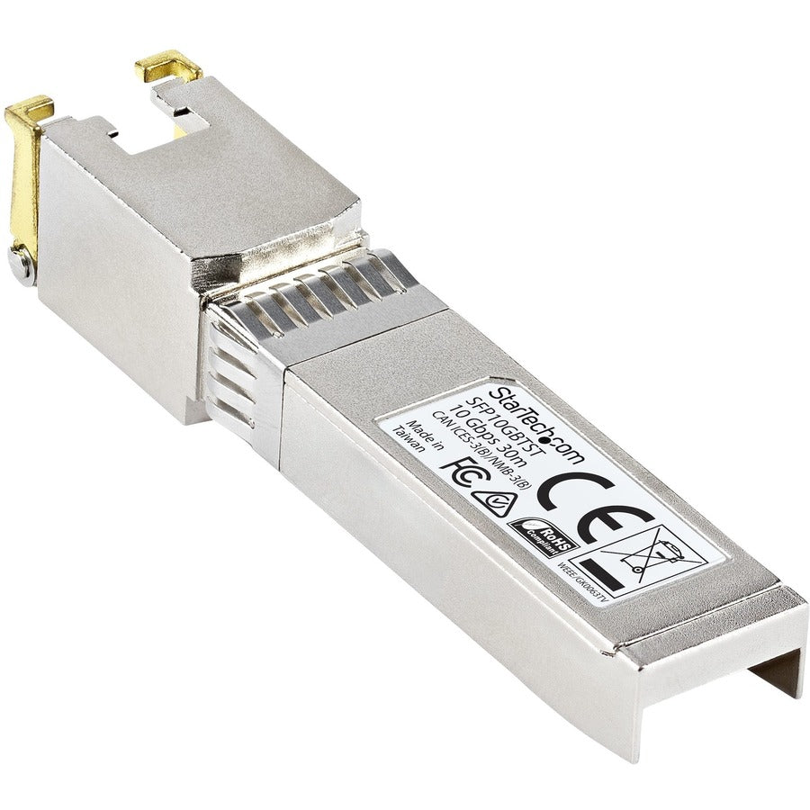 StarTech.com MSA Uncoded SFP+ Module - 10GBASE-T - 10GE Gigabit Ethernet SFP+ SFP to RJ45 Cat6/Cat5e Transceiver Module - 30m