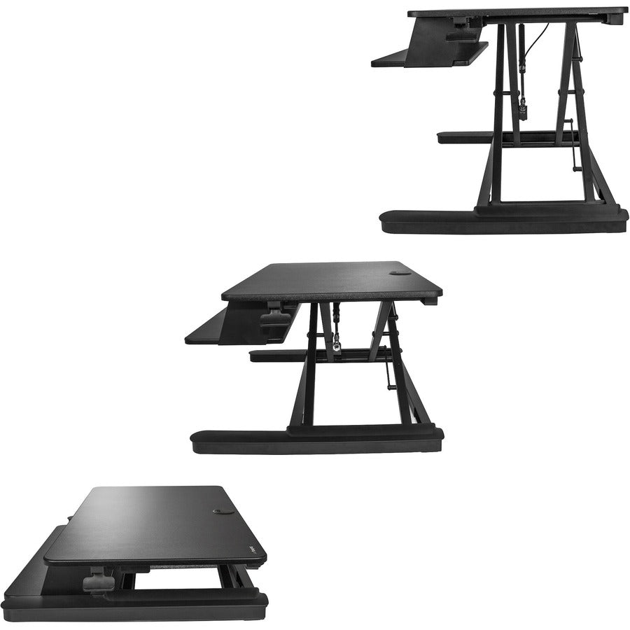 StarTech.com Sit Stand Desk Converter - Keyboard Tray - Height Adjustable Ergonomic Desktop/Tabletop Standing Desk - Large 35