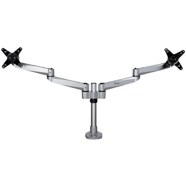 StarTech.com Desk Mount Dual Monitor Arm, Premium Articulating Desktop VESA Mount up to 27