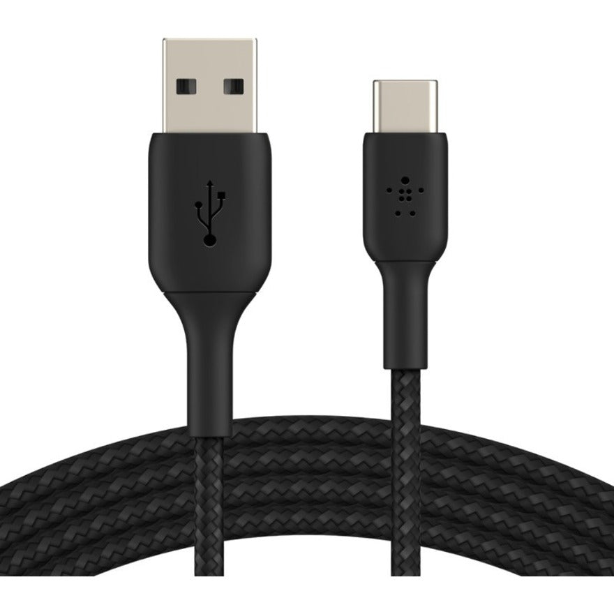 Belkin BoostCharge Braided USB-C to USB-A Cable (2 meter / 6.6 foot, Black)