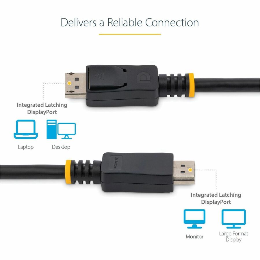 StarTech.com 15 ft / 4.6 m DisplayPort Cable with Latches Multipack - 10 Pack DisplayPort 1.2 Cable - 4K Male DP Cord (DISPLPORT15L10PK)