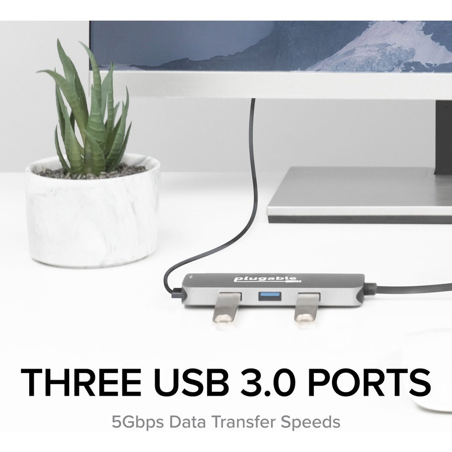 Plugable USB-C Hub 7-in-1, Compatible with Mac, Windows, Chromebook, USB4, Thunderbolt 4, and More