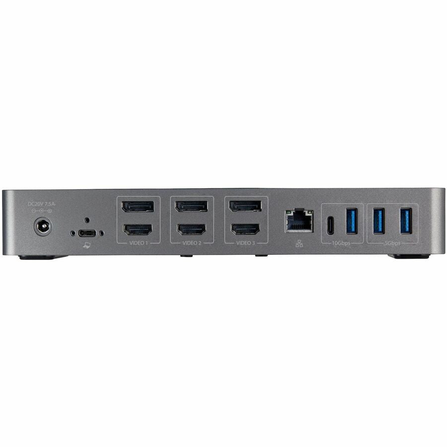 StarTech.com USB-C & USB-A Dock - Hybrid Triple Monitor Laptop Docking Station DisplayPort & HDMI 4K 60Hz/85W PD/6x USB/GbE/USB 3.1 Gen 2