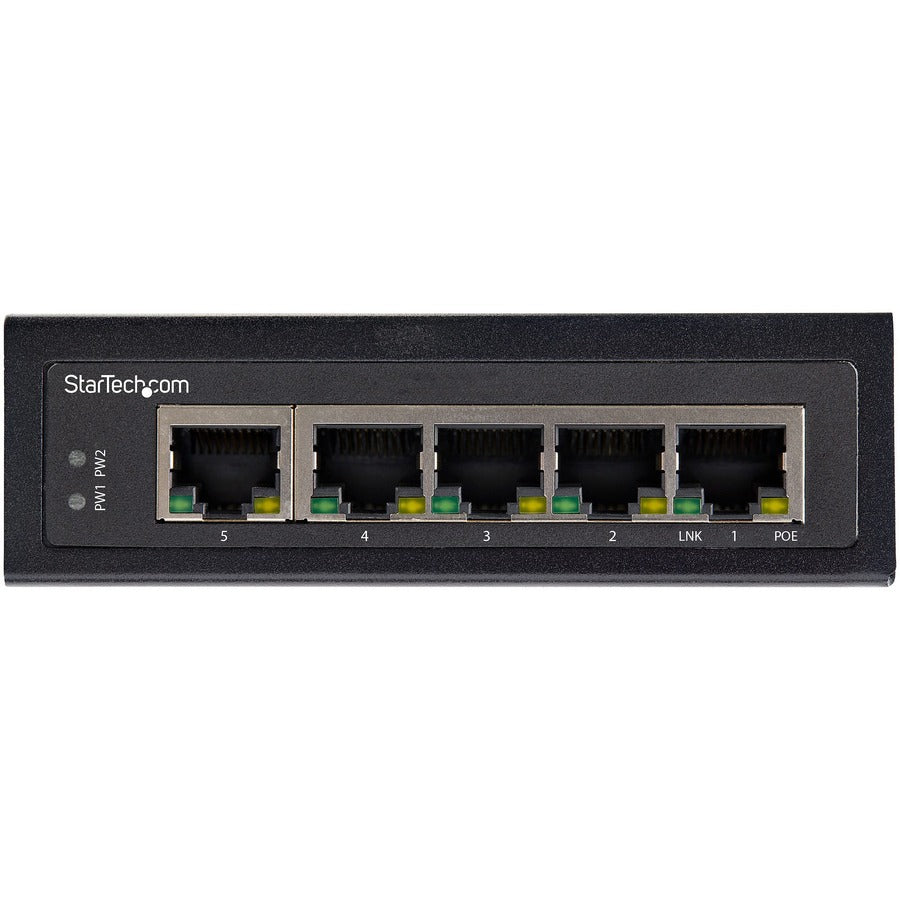 StarTech.com Industrial 5 Port Gigabit PoE Switch 30W - Power Over Ethernet Switch - GbE POE+ Network Switch - Unmanaged - IP-30