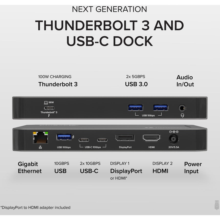 Plugable Thunderbolt Dock - 40Gbps and USB C Docking Station with 96W Charging