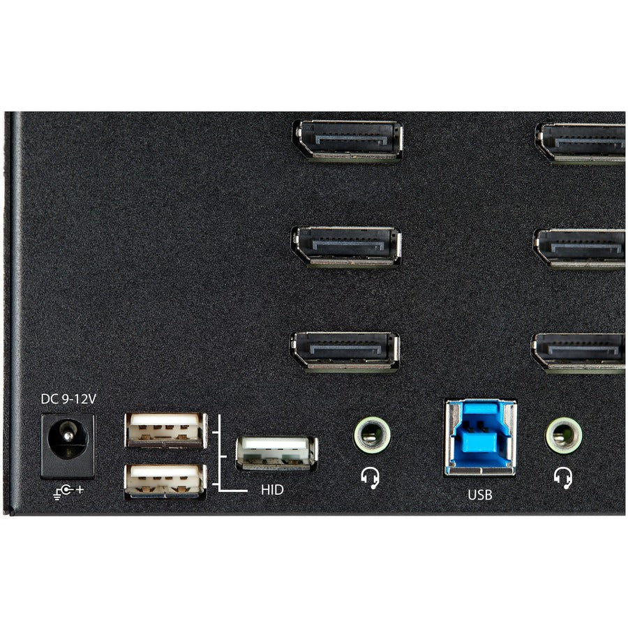 StarTech.com 2 Port Quad Monitor DisplayPort KVM Switch 4K 60Hz UHD HDR, DP 1.2 KVM Switch, 2 Port USB 3.0 Hub, 4x USB HID, Audio, Hotkey