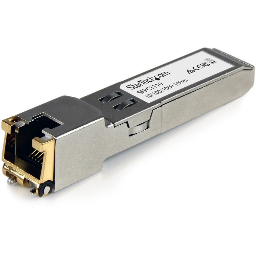 StarTech.com Cisco SFP-GE-T Compatible SFP Module - 1000BASE-T - 10/100/1000 Mbps SFP to RJ45 Cat6/Cat5e Transceiver - 100m