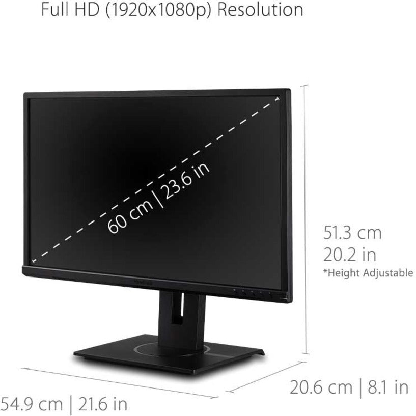 ViewSonic VG2440 24 Inch IPS 1080p Ergonomic Monitor with Integrate vDisplyManager HDMI DisplayPort VGA USB Inputs for Home and Office