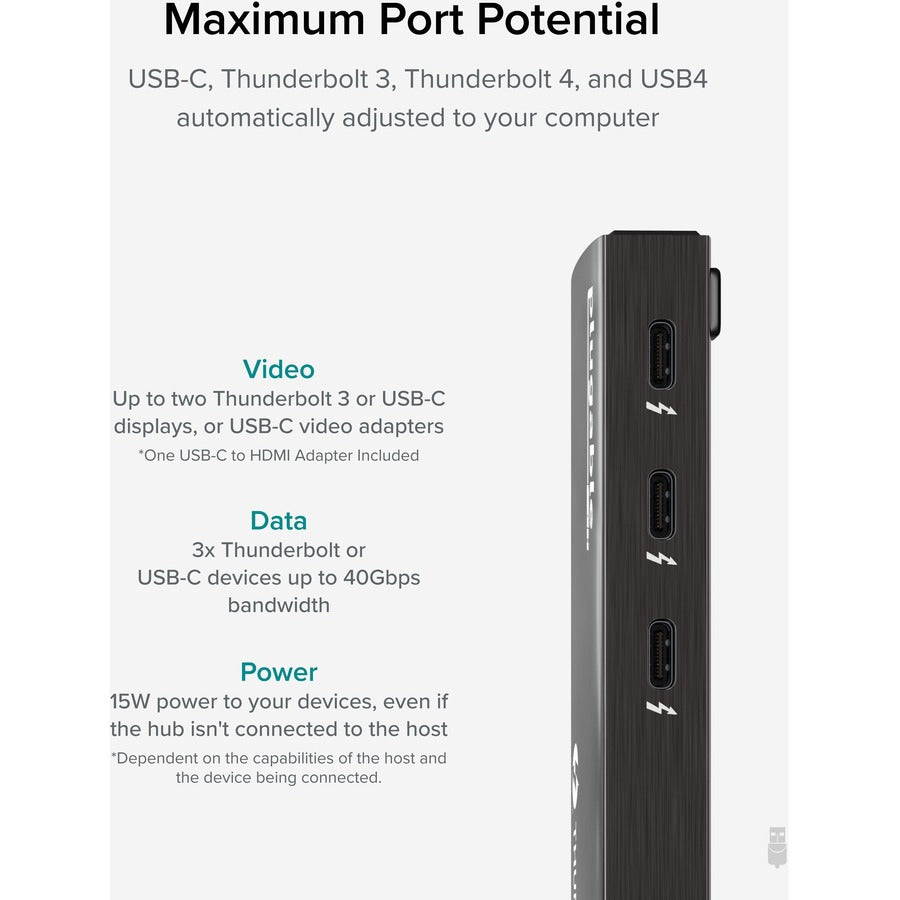 Plugable 4-Port Thunderbolt 4 Hub