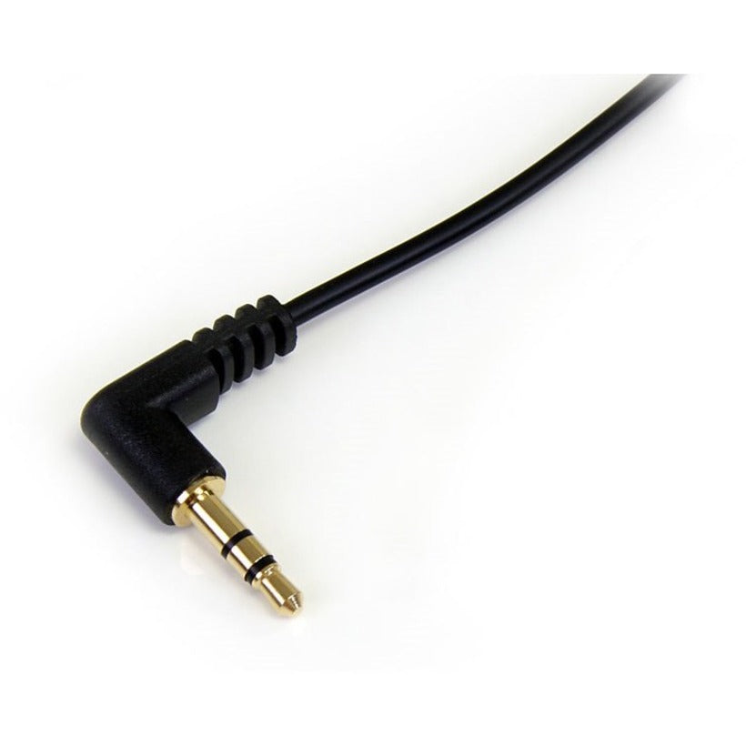 StarTech.com 1 ft Slim 3.5mm to Right Angle Stereo Audio Cable - M/M