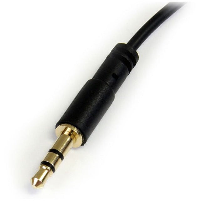 StarTech.com 1 ft Slim 3.5mm to Right Angle Stereo Audio Cable - M/M