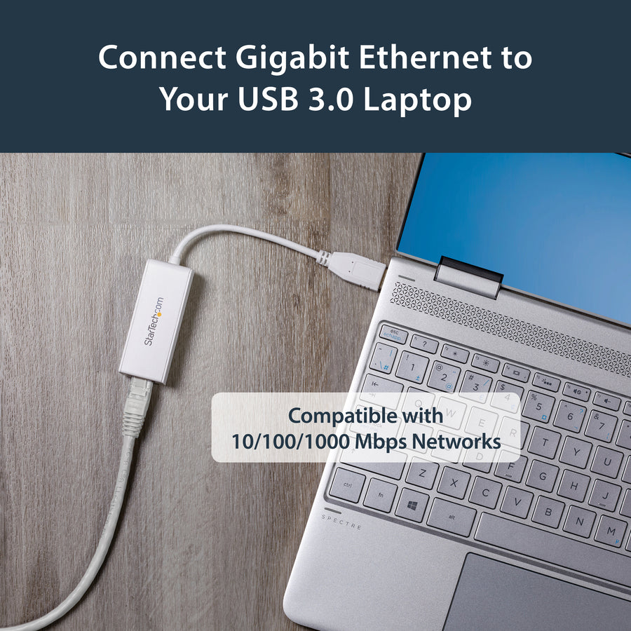 StarTech.com USB to Ethernet Adapter, USB 3.0 to 10/100/1000 Gigabit Ethernet LAN Adapter, USB to RJ45 Adapter, TAA Compliant