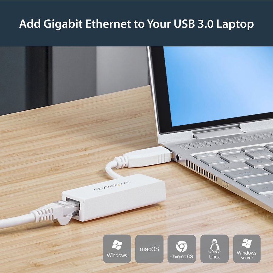 StarTech.com USB to Ethernet Adapter, USB 3.0 to 10/100/1000 Gigabit Ethernet LAN Adapter, USB to RJ45 Adapter, TAA Compliant