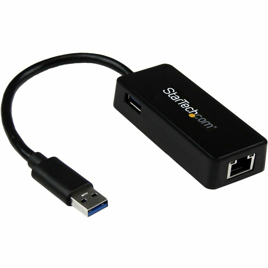 StarTech.com USB 3.0 to Gigabit Ethernet Adapter NIC w/ USB Port - Black