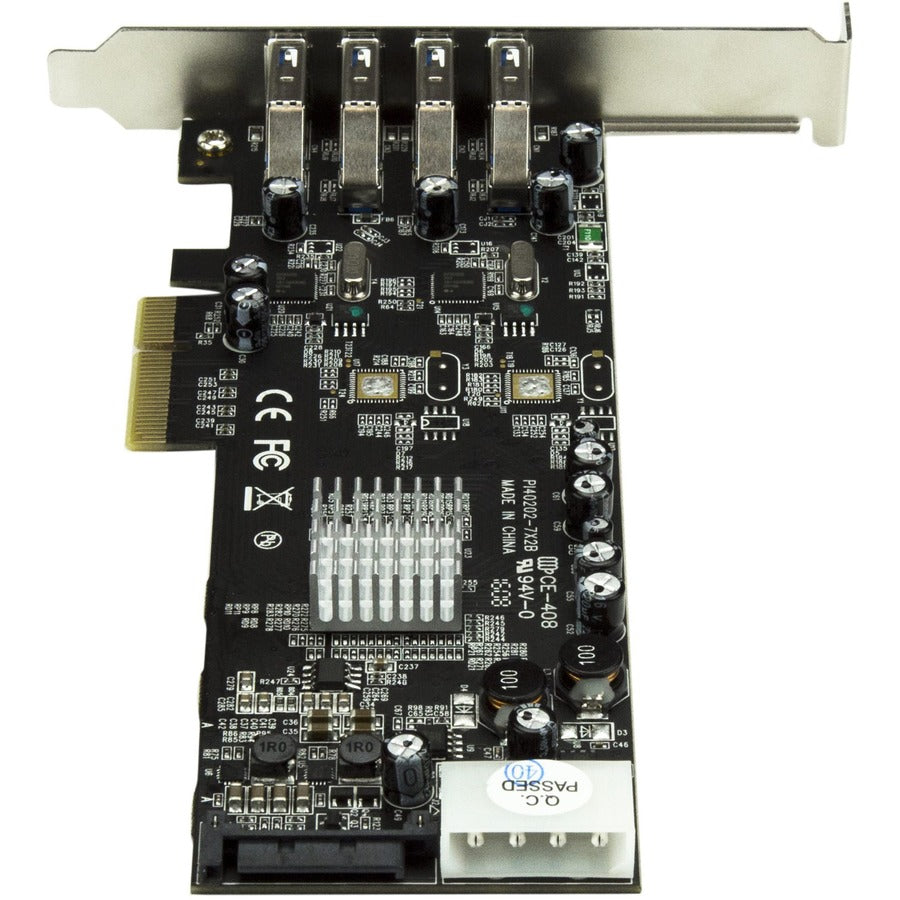 StarTech.com 4 Port PCI Express (PCIe) SuperSpeed USB 3.0 Card Adapter w/ 2 Dedicated 5Gbps Channels - UASP - SATA / LP4 Power