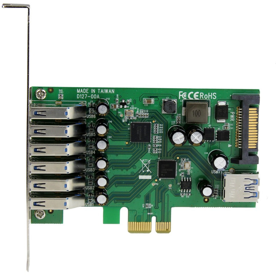 StarTech.com 7 Port PCI Express USB 3.0 Card - 5Gbps - Standard and Low-Profile Design