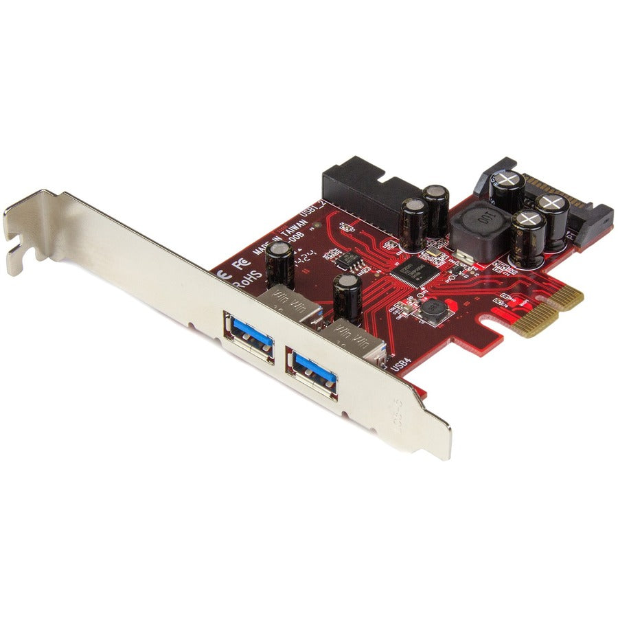 StarTech.com 4 Port PCI Express USB 3.0 Card - 5Gbps - 2 External & 2 Internal (IDC) - SATA Power