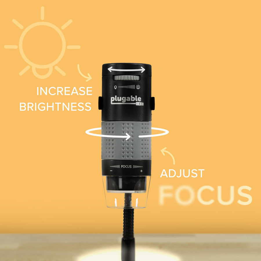 Plugable USB 2.0 Digital Microscope with Flexible Arm Observation Stand