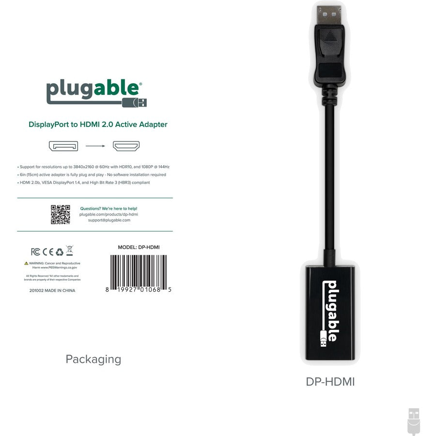 Plugable Active DisplayPort to HDMI Adapter