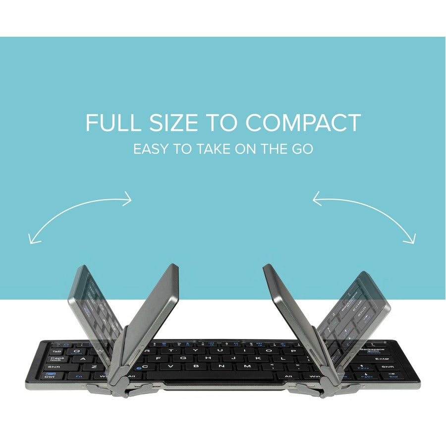 Plugable Foldable Bluetooth Keyboard Compatible with iPad, iPhones, Android, and Windows